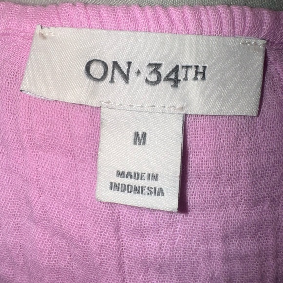 On 34th Pink Off-Shoulder 100% cotton flowy top. Size M. VGUC - Picture 3 of 8